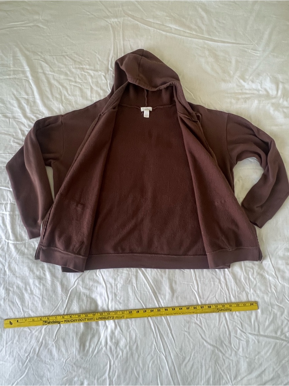 Full Tilt Chocolate Brown Oversized Zip-Up Hoodie XXL - Picture 9 of 10